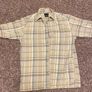 Casual button up plaid shirt